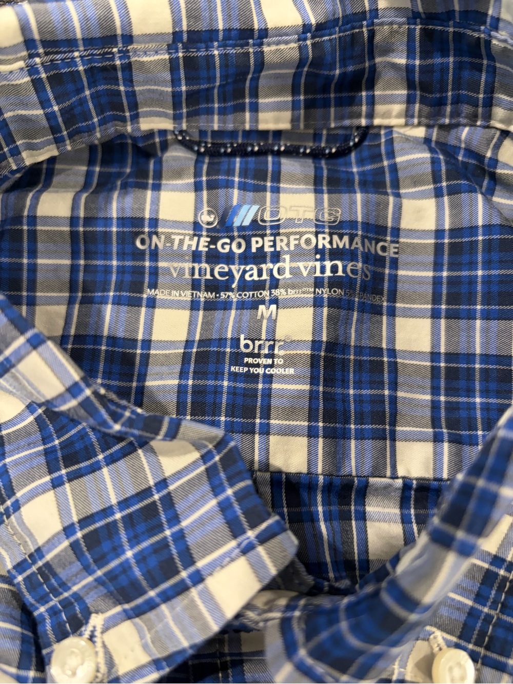 Vineyard Vines OTG brrr Plaid On-The-Go Performance Button Shirt M Plaid - Picture 4 of 6